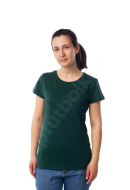 Темно-зеленая женская футболка